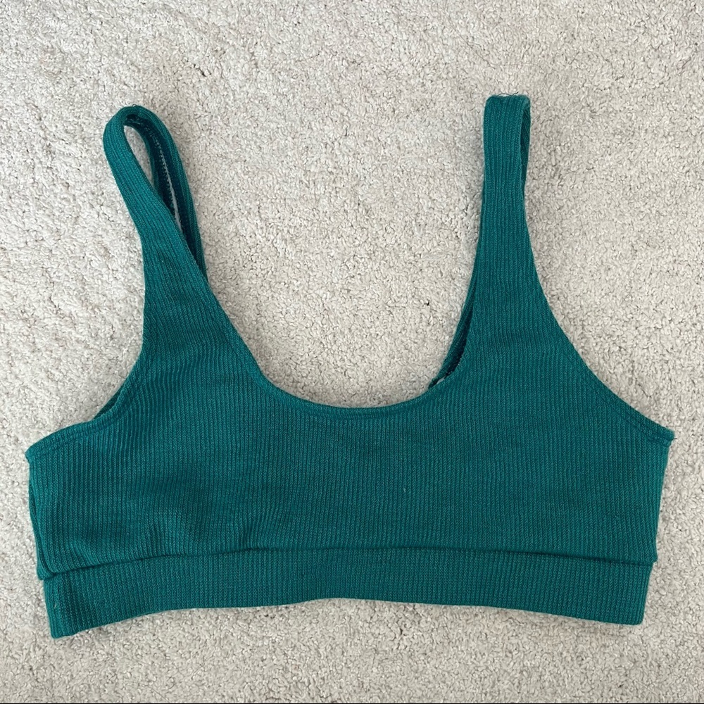 Ribbed Swim Crop Bikini Top